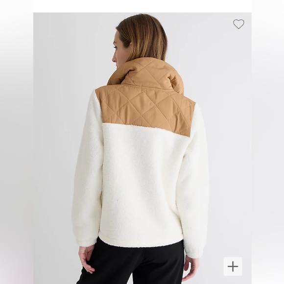 NWT J. Crew Quilted Sherpa Fleece Half-Zip Pullover - Picture 2 of 16